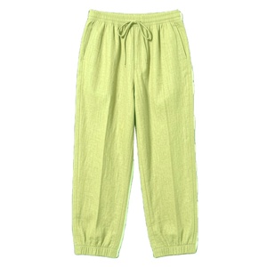 Pantalones de mezcla de lino para hombre, corte relajado, cintura elástica, suaves y transpirables, pantalones para estar en casa - Product Image 5