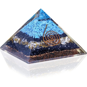 Pirámide de Orgón Portátil de Turmalina Negra Hecha a Mano de Primera Calidad al por Mayor, Gema Espiritual de Turquesa, Arte Coleccionable, Amuleto - Product Image 1