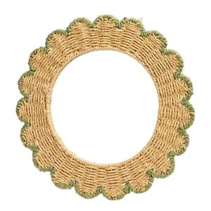 Nouveau produit : Autocollant mural rond en corde de jacinthe d'eau et jonc de mer, style bohème antique, fabriqué au Vietnam, décoration haut de gamme pour salon - Product Image 1