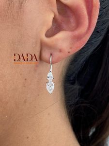 Luxury Pear Cut Lab Grown <b>Diamond</b> Drop Hoop <b>Earrings</b> for Women Elegant White Gold <b>Diamond</b> <b>Dangle</b> <b>Earrings</b> for Everyday Wear - Product Image 3