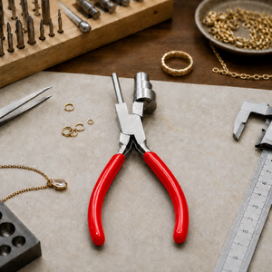 Pince à former des anneaux multi-barils avec poignée rouge, outil de fabrication de bijoux en acier inoxydable pour la création de boucles, anneaux, pendentifs et fil artisanal DIY - Product Image 6