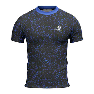 Sublimated Men's <b>Half</b> <b>Sleeve</b> Leisure Top Rash Guard Compression Gym Top Quick Dry Breathable Workout Fitness Training <b>Shirt</b> - Product Image 2