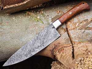 มีดเชฟเหล็กดามัสกัสทำมือ คุณภาพเยี่ยมจากผู้ผลิตที่ดีที่สุด Celestial Dust: มีดเชฟเหล็กดามัสกัสทำมือขนาด 12 นิ้ว ด้ามไม้มะกอก - Product Image 4