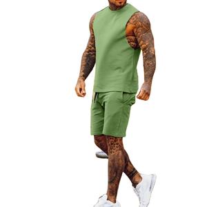 Conjunto de chándal de dos piezas corto con logotipo personalizado, chaleco sin mangas para hombre y conjunto de traje corto para correr, tela de alta calidad hecha por profesionales - Product Image 2