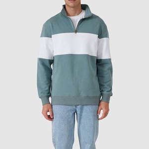 Sweat-shirt à col quart zippé pour homme, tissu confortable, col rond uni, coupe régulière, décontracté, hiver, French Terry, 100% polyester Econex - Product Image 1