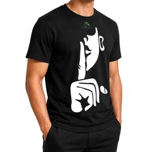 Camiseta Gráfica Minimalista Personalizada con Gesto Silencioso para Hombre, Camiseta de Cuello Redondo con Arte Abstracto, Ropa Urbana, Venta al por Mayor de Fábrica OEM - Product Image 3