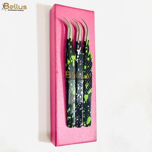 Wholesale Fiber Tip Curved Lash Tweezers with Charm Pendant Pink Kit OEM ODM - Product Image 6