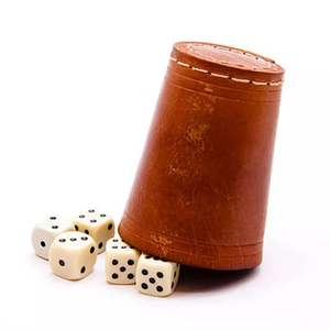 Nuevo Producto: Vasos para Dados Redondos Hechos a Mano con Cuero Vacuno 100% Genuino, 16 Centímetros, Diseño OEM Personalizado con Logotipo Personalizado - Product Image 5