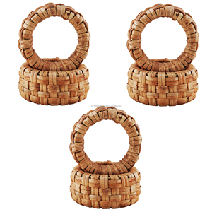 Hot Selling Handmade Bamboo Cane Wedding Rattan <b>Napkin</b> Ring for Table Decoration Best Quality Handwoven <b>Easter</b> <b>Napkin</b> Ring Cheap - Product Image 4