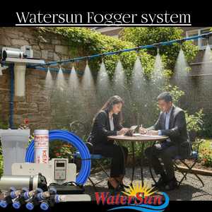 Kit de brumisation haute pression à 10 buses pour le refroidissement extérieur |   Utilisation à domicile et en intérieur |   Terrasse de la Ferme Laitière du Jardin |   WaterSun - Product Image 4
