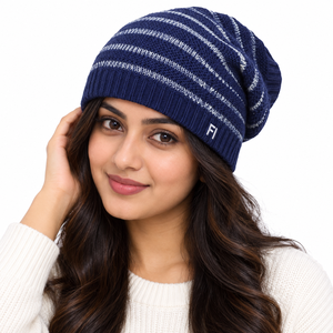 Wholesale 100% Acrylic Custom Striped Beanie Knit <b>Winter</b> <b>Cap</b> with Embroidered Logo Unisex Slouch Hat Private Label Streetwear - Product Image 2
