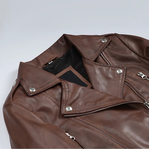 <b>Gloves</b> City New High Street Winter Jacket Waterproof Outdoor Jet Black Leather Coat Stand Collar Fashionable for Motorcycles - Product Image 5