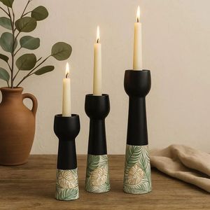Eco-Friendly Handmade <b>Wooden</b> Candle Holder Stand, Modern <b>Rustic</b> Home Decor Accent for Living Room, Bedroom, <b>Dining</b> <b>Table</b> - Product Image 5
