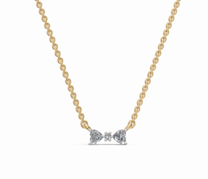 Collar de 3 Piezas con Colgante de Diamante Cultivado en Laboratorio de 0.637 Quilates, Dos Corazones y un Brillo, en Oro Amarillo, Rosa y Blanco de 9K, 14K y 18K - Product Image 1