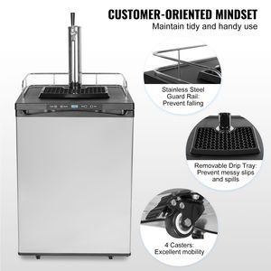 Kegerator Full Size Pronto per le Feste con Dispenser Birra alla Spina a Singolo Rubinetto e Capacità 20L - Product Image 6