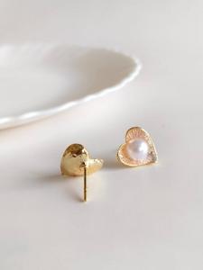Pendientes de Perlas con Forma de Corazón, Ligeros, con Acabado Plateado, para Mujer, Producto Étnico al por Mayor, Joyería de Moda - Product Image 2