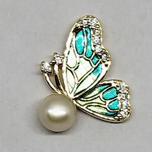 Conjunto de Colgante de Mariposa con Perlas de Agua Dulce y Madreperla, Chapado en Oro, Venta al por Mayor - Product Image 6