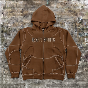 Nouveau design REXFIT SPORTS Sweat-shirt zippé en molleton 100% coton pour homme, personnalisable, avec logo sur le devant, poche, style sportif, vêtement d'automne, coupe ample - Product Image 2