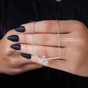 Exquisito Colgante de Diamante Cultivado en Laboratorio con Corte Brillante Redondo en Oro Blanco de 14K, Joyería Sintética de Lujo para Mujer, Color EF, 1.63g - Product Image 4