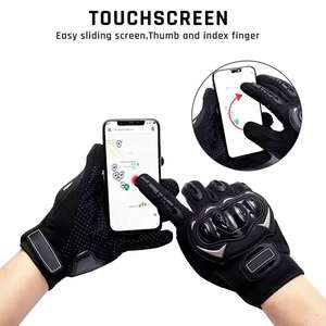 Guantes de Motocicleta de Cuero con Logotipo/Diseño Personalizado, Guantes Deportivos de Carreras con Pantalla Táctil, Absorción de Humedad y Secado Rápido - Product Image 2