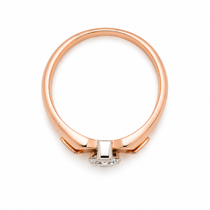<b>Mens</b> 18KT rose Gold Round Cut Solitaire Cubic Zirconia <b>Ring</b> Polished Statement Band Luxury Wedding Party Gift Jewelry - Product Image 4