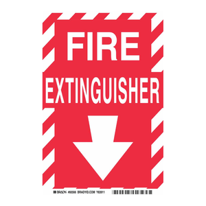 Panneau d'extincteur mural haute visibilité Brady, imprimé UV, pour intérieur/extérieur, signalisation de sécurité - Product Image 3