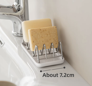 Luxury 304 Stainless Steel Drain Soap <b>Rack</b> Bathroom Soap Dish Gap Storage <b>Rack</b> Countertop Organizer - Product Image 2