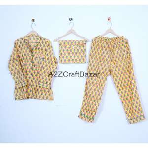 Elegante y Romántico Conjunto de Pijama de 2 Piezas para Mujer, 100% Algodón, Suave y Transpirable, con Estampado Floral, Mangas Largas y Cintura Elástica - Product Image 1