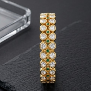 925 Silver Monzo Bangles Green Stone Crystal Designer <b>Kada</b> Set for Women Bridal Wedding Jewelry Everyday Wear Jewelry Set - Product Image 5