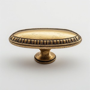 Poignée de porte décorative en laiton massif, design rond poli pour quincaillerie de porte intérieure en bois - Product Image 5