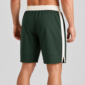 Shorts de sport pour hommes personnalisés en gros, avec bande latérale contrastante et cordon de serrage, pour le fitness, le jogging et l'entraînement - Product Image 2
