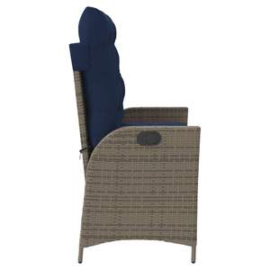 Banc de jardin inclinable bleu marine, banc de patio confortable de couleur grise - Product Image 4
