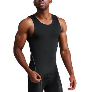Men's <b>Black</b> Sleeveless <b>Tank</b> <b>Top</b> O-Neck Knitted Quick Dry Sporty Solid Color Workout Wear Fitness Singlet <b>Tank</b> <b>Tops</b> - Product Image 5