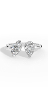 Anillo de Dos Piedras con Diamantes Cultivados en Laboratorio, Corte Pera y Marquise, Oro 14K, Toi Et Moi, el Más Vendido, Proveedor de Joyería Fina al por Mayor OEM - Product Image 3