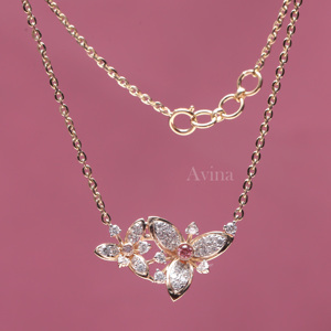 Pendentif floral en diamant rond cultivé en laboratoire certifié IGI en argent sterling 925 massif |   Collier de luxe en diamants fins - Product Image 2