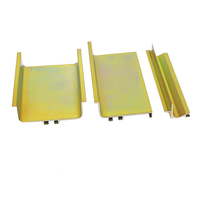 Profilé carré en aluminium avec entretoise intégrée, profilé Gola pour poignée, pour décorations de portes d'armoires de cuisine, découpe sur mesure, argenté
