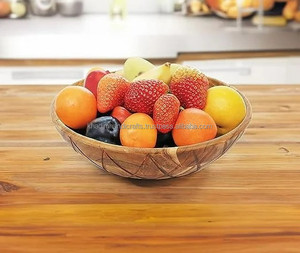 Bol à fruits en bois de manguier à un niveau de haute qualité de style rustique, idéal pour le rangement de la cuisine, la décoration de mariage, les conceptions OEM/ODM - Product Image 2