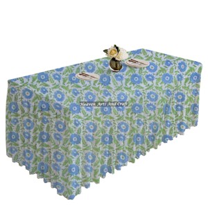 Customized Block Printed Hand Block Printed Cotton Fabric <b>Rectangle</b> Table Cover Assortment Of Design - Product Image 3