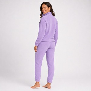 Conjunto Deportivo de Felpa para Mujer, Sudadera con Capucha y Pantalones Deportivos Elegantes con Forro Interior Suave, Ropa Deportiva Urbana - Product Image 4