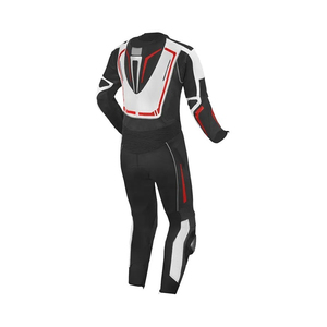 Unisex Custom Cowhide Leather <b>Racing</b> Two-Piece Armor Protection <b>Jacket</b> Set Black/Red Model 002 All Seasons - Product Image 4