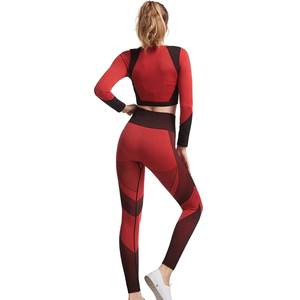 Ensemble de yoga 2 pièces pour femme : Legging taille haute sans couture respirant 100 % coton et brassière de sport – Tenue de gym - Product Image 4