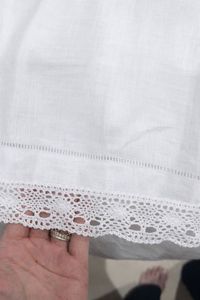 Toalla de encaje, tela 100% lino, hilo de algodón con encaje, tamaño 40x60 cm - Product Image 2