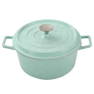 Cocotte en fonte émaillée avec couvercle, antiadhésive, pour soupes et ragoûts, compatible induction et gaz - Product Image 1