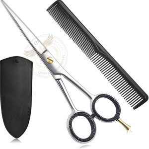 Tijeras Profesionales de Acero Inoxidable para Cortar el Cabello, para Diestros, 6.5 Pulgadas, Punta Redonda, para Uso Doméstico, Tijeras de Barbería para Mujeres, Hombres y Adultos - Product Image 1