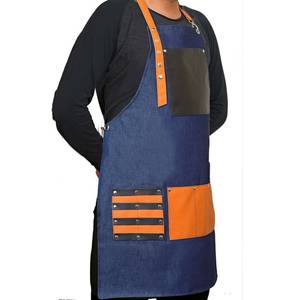 Professional <b>Bar</b> Worker Uniform Canvas Apron Genuine Leather Straps Lightweight Work Vest Adjustable <b>Utility</b> Pockets - Product Image 3