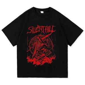 เสื้อยืดแขนสั้นสีดำลายตัวละคร Silent Hill 3 สำหรับผู้ชาย คอกลม สไตล์ลำลอง ผ้าเจอร์ซีย์ ทรงโอเวอร์ไซส์ ผ้าฝ้าย 100% - Product Image 2