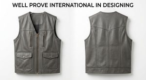 Gilet Premium Homme en Toile Rouge Vin et Cuir Véritable 800 GSM, Multi-Panneaux, Poches à Rabat, Coupe-Vent et Respirant - Product Image 3