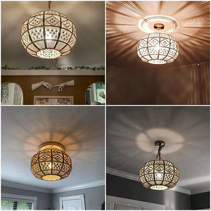 Lámpara Colgante de Macramé de Algodón Hecha a Mano, Redonda, Estilo Boho, Decoración de Iluminación para el Hogar, Bodas, Cafeterías, Suministro al por Mayor - Product Image 6