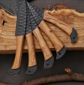 Low MOQ Handmade Damascus Steel Chef <b>Knife</b> <b>Set</b> Durable <b>Sharp</b> Best Quality Custom Logo 5-Piece Ambidextrous Kitchen Use - Product Image 2