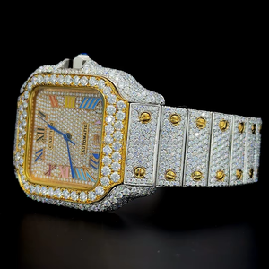 Montre automatique de luxe avec cadran arc-en-ciel spécial, bicolore or jaune et or blanc, diamants moissanite VVS, 2026 - Product Image 2